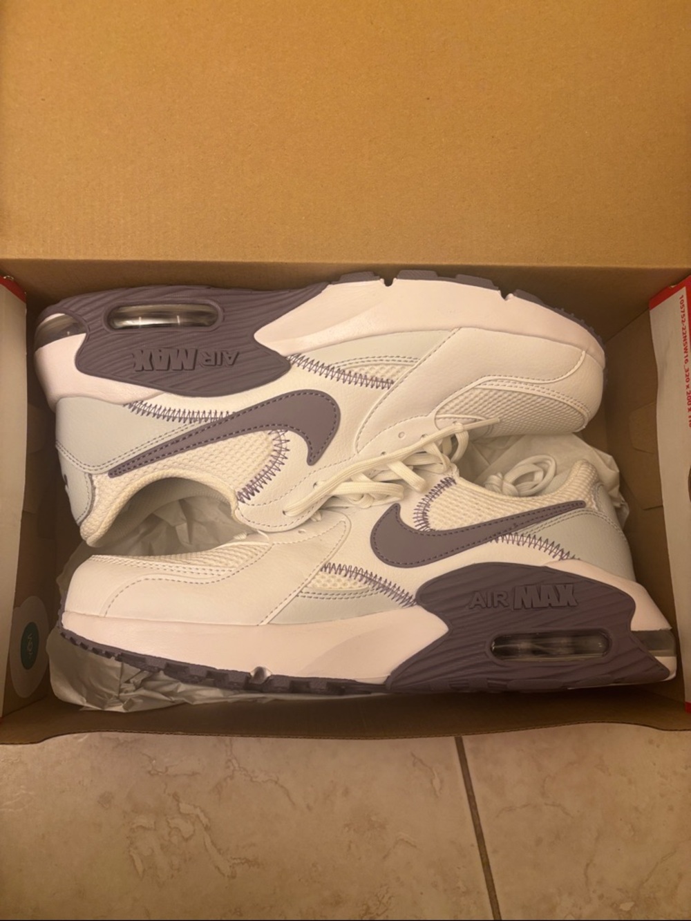 Nike White Sneakers with Lavender Accents